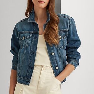 Lauren Jeans Co. Ralph Lauren dark wash denim jacket size Small